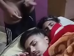 Indian desi blissful boy strip nude masturbating and cum on the face be beneficial to sleeping teen roommates in front be beneficial to friend
