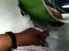 Giving handjob to desi uncle in a running public bus