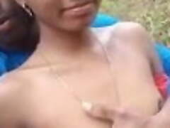 Santali big White Chief wife’s boobs squeezed by follower groupie