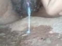 Jizz-swapping outside, desi bhabhi and dripping creampie