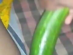 Bhabhi has unending fuck with cucumber