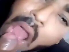 Indian gay cum in excess of face- facial