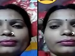 Indian Desi Village Bhabhi showing Her Bristols greater than Video Call Part 1