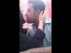Indian Lover In the matter of Cafe Kissing Coupled with Girl’s Boobs Sucked