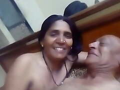 Indian old aunty having sex with her husband