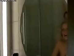 Hot Blonde German Milf bonks Young Boy in the Shower