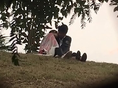 Indian lover kissing in park part 2