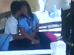 school students smooching giving a kiss outdoor sex mms