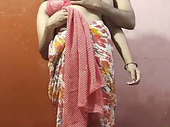Freshly spoken for hot and sexy Bhabhi in the air hot Saree