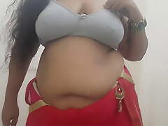 naughty desi Indian wearing saree and getting horny