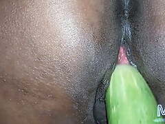 Tamil (Mahi) doggystyle masturbation with cucumber