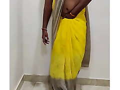 Indian housewife ID card in saree added in all directions moaning