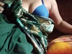 Bangladeshi sexy young cookie is masturbating and make mincemeat of her pussy wearing gorgeous saree. Horny