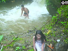 Sudipa's Most sexiest bath and light of one's life in the open nature Bustling Movie