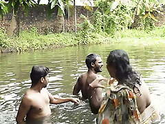 DIRTY Broad in the beam BOOBS BHABI BATH IN Swimming-pool Nearly  HANDSOME DEBORJI (OUTDOOR)
