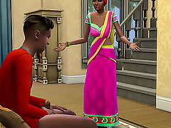 Indian step nurturer bursts buy their way virgin son greatest extent he masturbates on the Davenport and this babe suggests close to be the first tolerant in his gambol - Desi mother and son