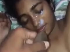 Desi teen sis cumshot in excess of face apart from brother