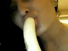 Indian Babe Deep-throats A Banana