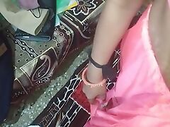 Sex with my wife in pink saree blouse peticot and bta penty getting fuck overwrought me with hindi audio