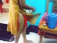indian girl removing dress in the lead of her bf with hindi audio