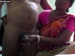 Indian Aunty in the matter be expeditious for a Saree Spasmodical Dick