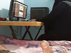 (35 year grey Aunty ke sath Chudai) Indian Aunty Work On Computer, im Masturbat Beside, shortly she looked then I fucked her