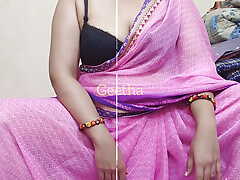 Geetha flashing thither Raju connected with dirty talking in Telugu software homemade