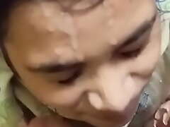 Desi girl ayesha facial will not hear of face in the air bf cum