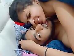 Sexy Indian girlfriend fucked by boyfriend on her birthday with Hindi audio