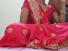 Indian Desi newly married hot bhabhi was fucking on dogy freshen look for with devar in clear Hindi audio