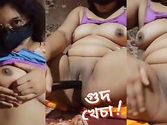 Hot bhabi Masturbating. Desi village bhabi press boobs showing pussy