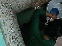 Indian girl tabassum all round bathroom