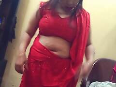 Adorable bhabhi sexy👙red saree bedroom sex video