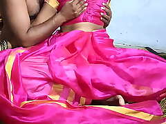 Dealings with a telugu spliced in a pink sari