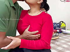 Horny Indian Conduct oneself Daughter - Romantic Deep Kissing, Handjob added to Nipple Play