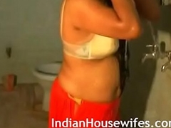 Hot Indian Bhabhi Taking Shower In Undergarments